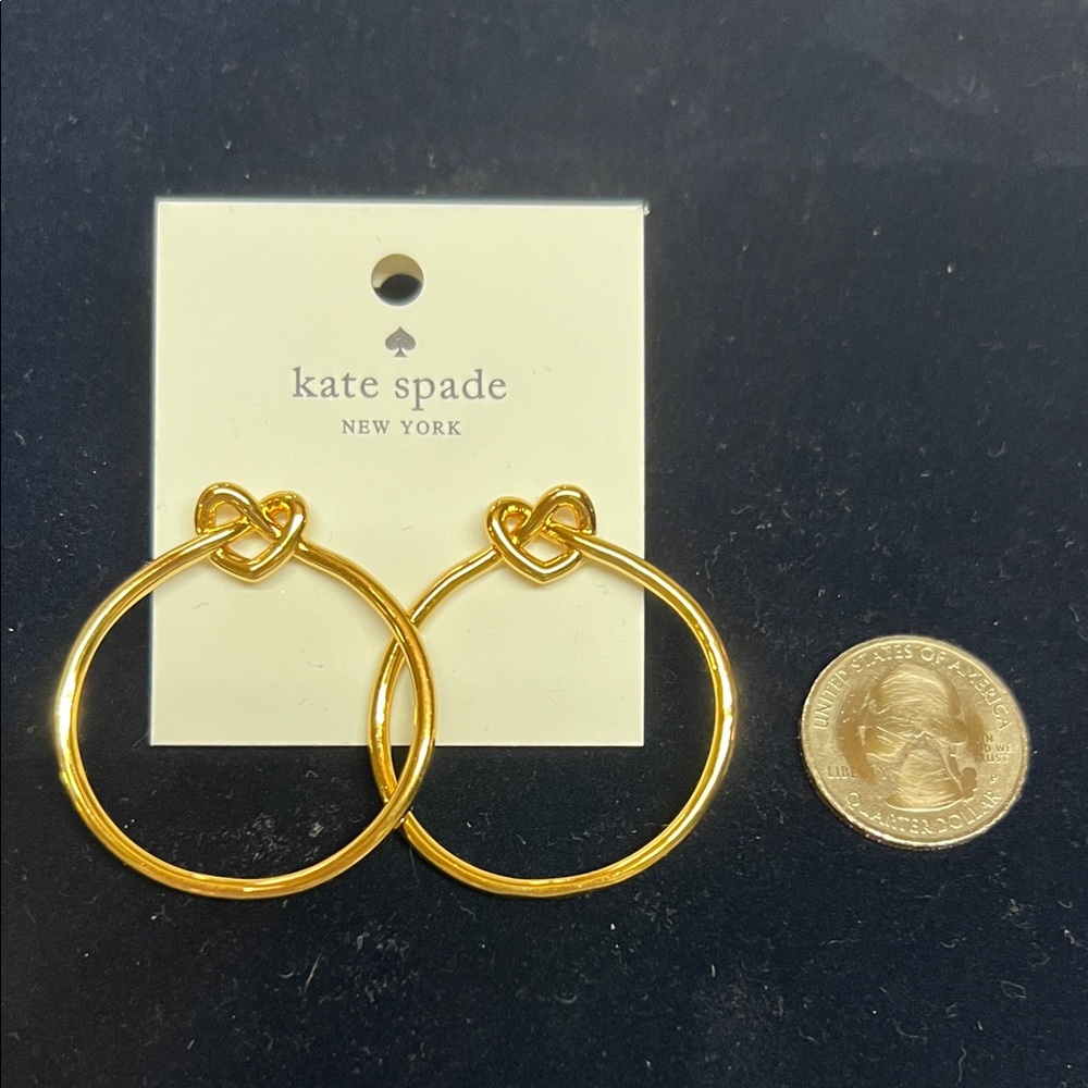 kate spade Gold Knot Hoop Earrings - Shiny Gold Tone